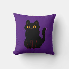 Almofada Gato Preto Cujo Travesseiro decorativo Roxo