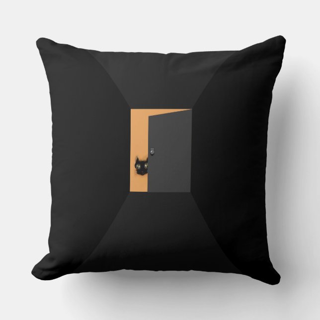Almofada Gato Preto de Halloween (Frente)