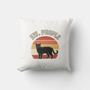 Almofada Gato Preto Engraçado Ew Pessoas Design Vintage Ret