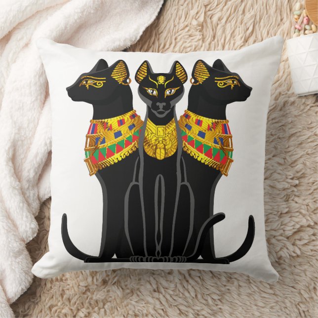 Almofada gato preto faraônico (Cobertor)