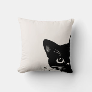 Almofada Gato Preto Fofo Espiando