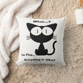 Almofada Gato Preto, Gato Fofo, Padrão de Gato, Moderno