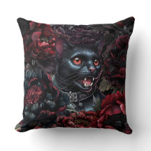 Gato Preto Gótico & Flores Sombrias