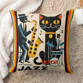 Almofada Gato Preto HepCat da Era do Jazz de Meados do Sécu