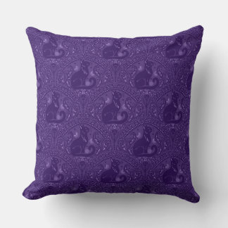 Almofada Gato Preto Místico em Violeta