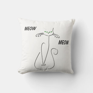 Almofada Gato Preto-Viciado Em Vaca-Vaca Curva Texto Person