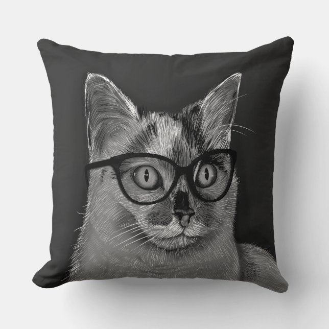 Almofada Gato que veste vidros (Frente)