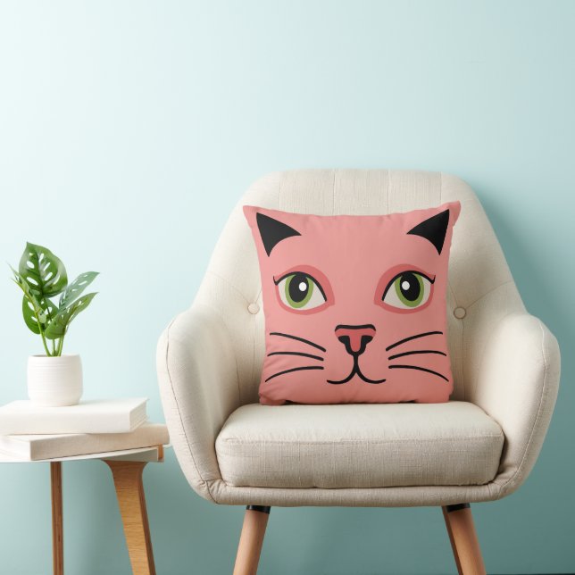 Almofada Gato Rosa Vintage (Cadeira)