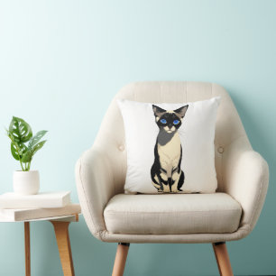Almofada Gato Siamês Art Blue-Eyed Cat Lover