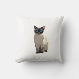 Almofada Gato Siamês Art Electric Blue-Eyed Cat Lover