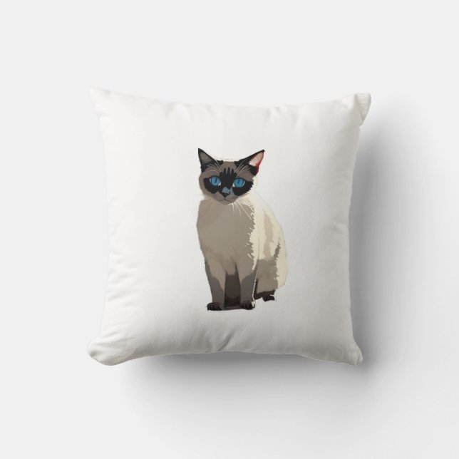 Almofada Gato Siamês Art Electric Blue-Eyed Cat Lover (Frente)