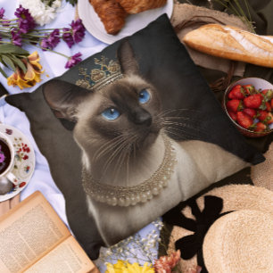 Almofada Gato Siamês Com Coroa