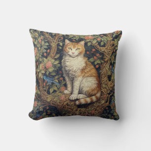 Almofada Gato solitário Em Árvore, Ao Estilo De William Mor