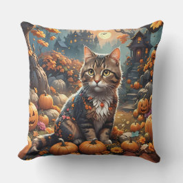 Almofada Gato solitário em uma Aventura Noturna Louca