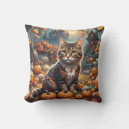 Almofada Gato solitário em uma Aventura Noturna Louca