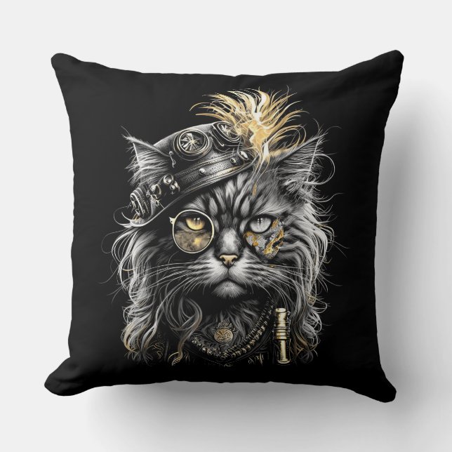 Almofada Gato Steampunk Incrível  (Frente)