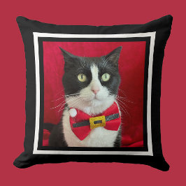 Almofada Gato Tuxedo Adorável de Natal