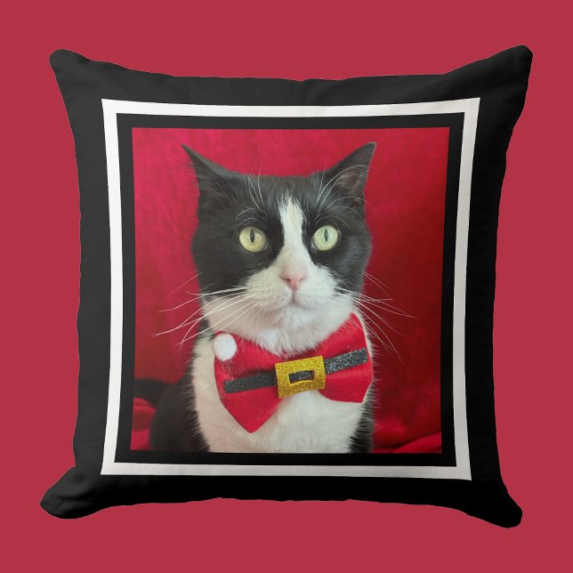 Almofada Gato Tuxedo Adorável de Natal (Criador carregado)