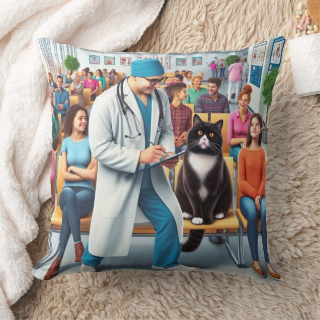 Almofada Gato vai para o hospital (Cobertor)