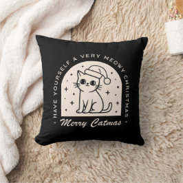 Almofada Gatos amantes do Natal engraçados desejos de preto