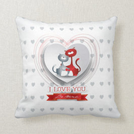 Almofada Gatos apaixonados por coração