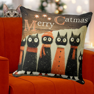 Almofada Gatos Caprichosos Fofo Natal Rústico