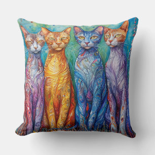 Almofada Gatos coloridos fofos pintura