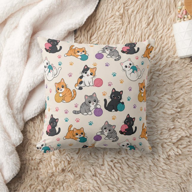 Almofada Gatos de desenho animado com fio (Cobertor)