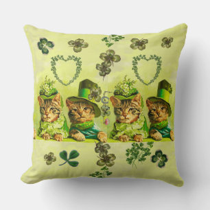 ALMOFADA GATOS DE DIA DE SÃO PATRÍCIO DE FASHION ENGRAÇADOS