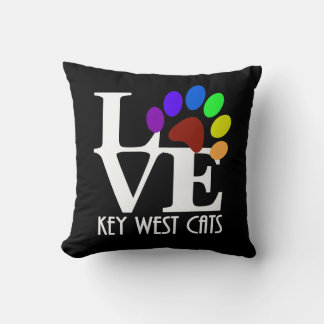 Almofada Gatos de Key West AMOR (texto branco)