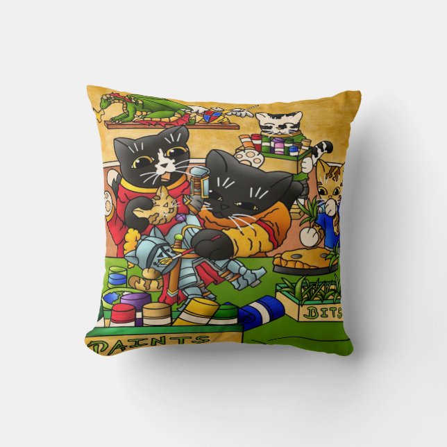 Almofada Gatos de pintura de modelos de gatos-do-cavaleiro  (Frente)