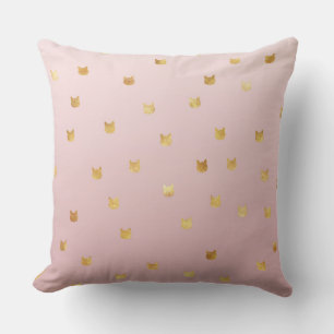 Almofada Gatos Dourados Esmagam Cor-de-Rosa