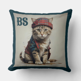 Almofada Gatos em Disguise Escocesa - gatos-tartã encantado