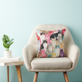 Almofada Gatos em Multicolor