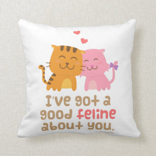 Almofada Gatos Felinos Fofos no Humor de Pun Amor