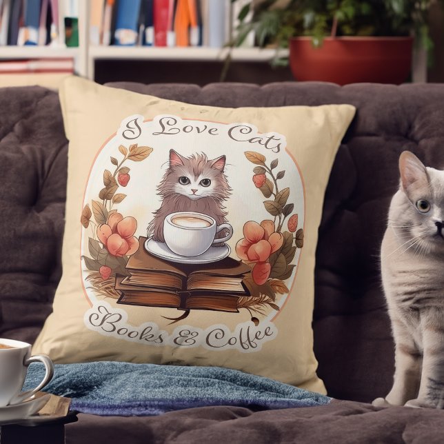 Almofada Gatos, Livros e Café Gatinho (Criador carregado)
