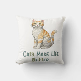 Almofada Gatos Melhoram A Vida