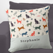 Gatos Modernos Padrão Elegante Creme Personalizado