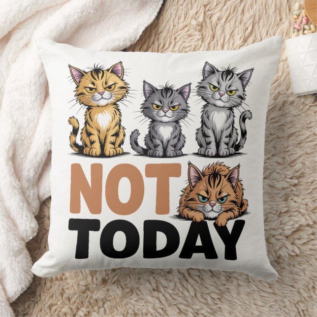 Almofada Gatos Não Hoje (Cobertor)