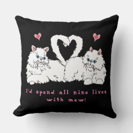 Almofada Gatos Persianos Brancos com Travesseiro decorativo