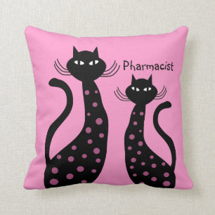 Almofada Gatos pretos do travesseiro do farmacêutico