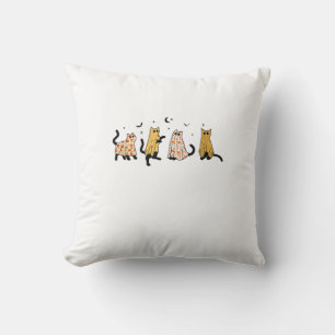 Almofada Gatos Pretos Engraçados Fantasmas Padrão Halloween