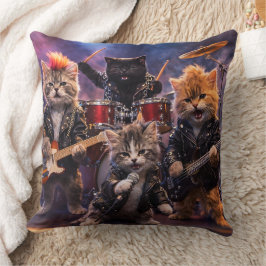 Almofada Gatos roqueiros de heavy metal banda punk lançam c