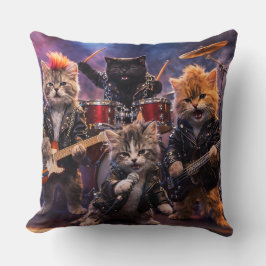 Almofada Gatos roqueiros de heavy metal banda punk lançam c