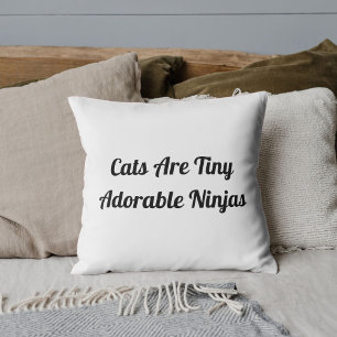 Almofada Gatos São Ninjas Adoráveis Citação Personalizada B