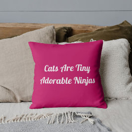 Almofada Gatos São Ninjas Adoráveis Citação Personalizada C