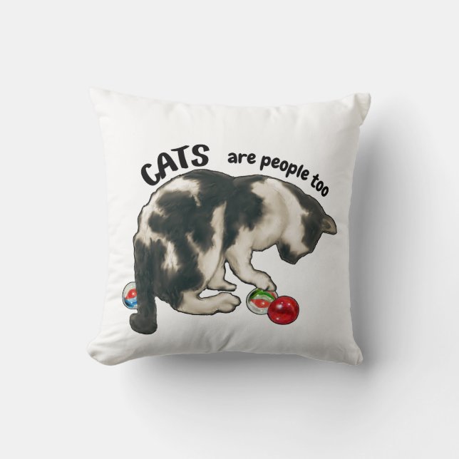 Almofada GATOS também são Pessoas, Gato e BOLAS DE GUDE (Frente)