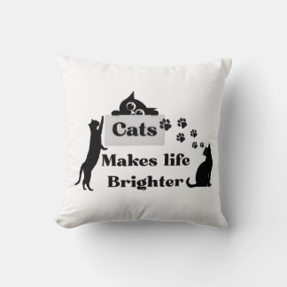 Almofada Gatos Tornam a Vida Mais Brilhante – Doce Inspiraç