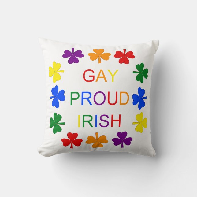 Almofada Gay Orgulho dos Shamrocks LGBT Irlandeses LGBT (Frente)