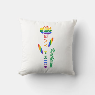Almofada Gay Pride Rainbow Flag Rose Personalized
